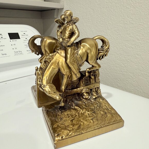 1960's PM Craftsman Cast Bronze Western Bookends - Picture 12 of 17